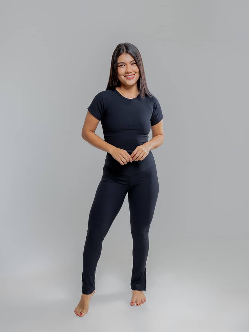 Leggins rib negro